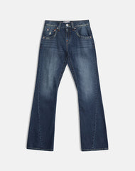 Low Rise Twisted Seam Jeans In Mid Blue Tint