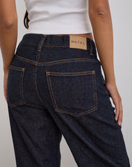 Low Slung Slim Parallel Jeans in Indigo