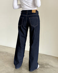Low Rise Parallel Jeans in Indigo