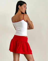Maddy Mini Skirt in Red Knit