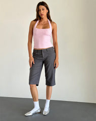 Maggha Halterneck Top in Crinkle Pink