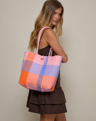 Market Bag in Check Pink