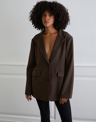 Maiwa Textured Tailoring Blazer in Brown