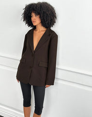 Maiwa Textured Tailoring Blazer in Brown