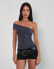 Marga One Shoulder Top in Ocean Storm