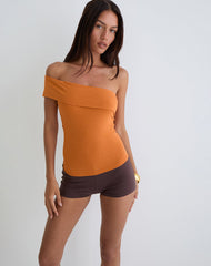 Marga One Shoulder Top in Sunset Orange
