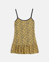 Marige Roundneck Mini Dress in Mini Bloom Yellow