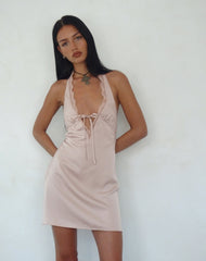 MARUKO MINI DRESS SATIN CHAMPAGNE 5