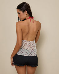 Micha Halter Top in Ditsy Floral Ivory
