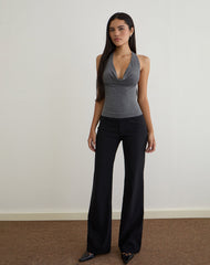 Minova Top in Cupro Diamante Dark Grey