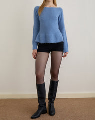 Mizuki Top in Knit Dusty Blue