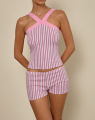 Eunia Micro Shorts in Pinstripe Pink