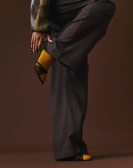 Nala Trouser in Heavy Woven Check Blue and Red