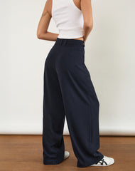 Nala Wide Leg Pleated Trouser in Tailoring Navy