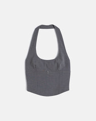 Nasya Halter Top in Tailoring Charcoal