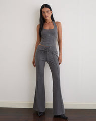 Nasya Halter Top in Tailoring Charcoal
