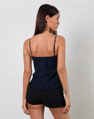 Nehla Cami Top in Chiffon Blue Graphite