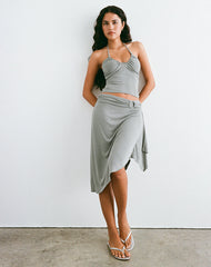 Esmeray Midi Ring Skirt in London Fog