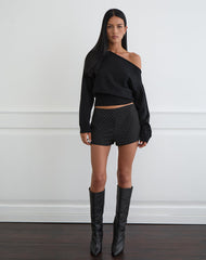 Nivra Short in Diamante Tailoring Black