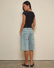 Nova Top in Watercolour Flower Blue