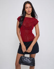 Nova Top in Heart Flock Maroon