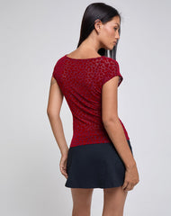 Nova Top in Heart Flock Maroon