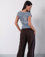 Nova Top in Parlour Print Blue