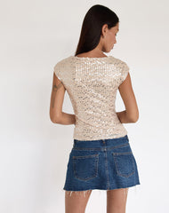 Nova Top in Sequin Neutral