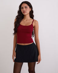 Ziva Knit Cami Vest Top in Burgundy