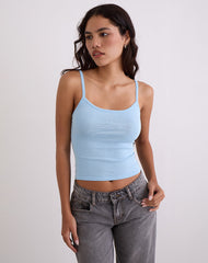Ziva Knit Cami Vest Top in Blue