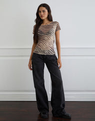 Neko Top in Mesh Wild Animal Neutral