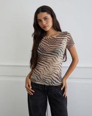 Neko Top in Mesh Wild Animal Neutral