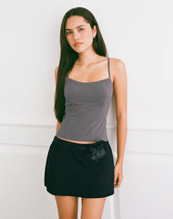 Omaya Tailoring Corset Top in Charcoal