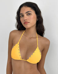 Pami Bikini Top In Light Orange with Studs