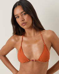Pami Bikini Top in Burnt Orange with Beads