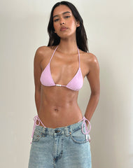 Pami Bikini Top in Lilac with Beads
