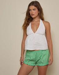 Piculana Short in Mini Gingham Green