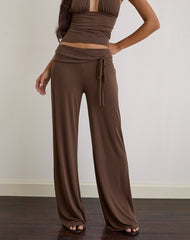 Donata Trouser in Cupro Dark Brown