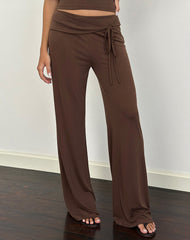 Donata Trouser in Cupro Dark Brown