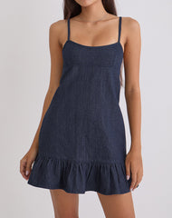 Pamina Mini Dress in Denim Indigo