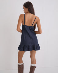 Pamina Mini Dress in Denim Indigo
