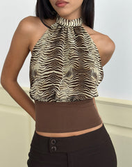 Rania Top in Chiffon Wild Animal Align Brown