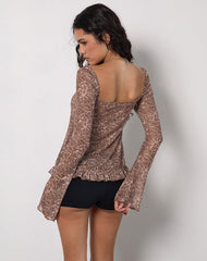 Ratu Top in Mesh Vintage Paisley Pink