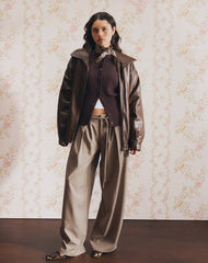 Rivela Tie Waist Trouser in Taupe