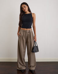 Rivela Tie Waist Trouser in Taupe