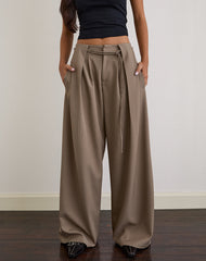 Rivela Tie Waist Trouser in Taupe