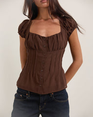 Rolina Blouse in Chiffon Brown