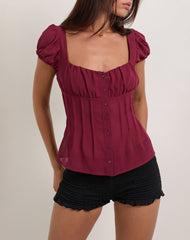 Rolina Blouse in Chiffon Burgundy