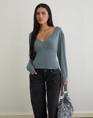 Romari Top in Ash Blue
