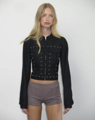 Ronira Jacket Chambray Studs in Black